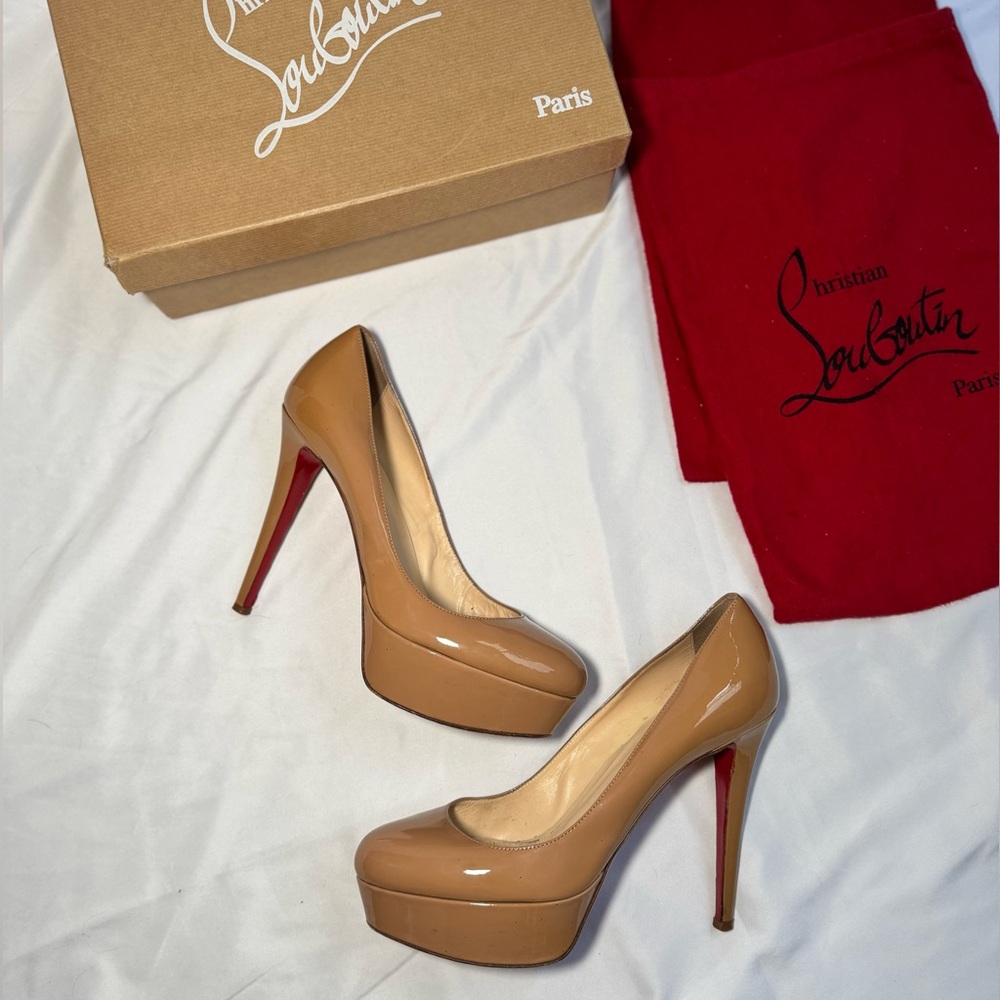 Christian Louboutin rounded toe platform pumps